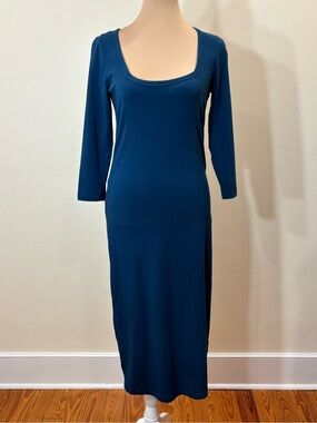 Like New Universal Standard 4XS Square Neck Cocoon Dress Blue (0/XS equivalent)